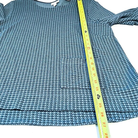 J Jill Houndstooth Ponte Knit Tunic Top Womens LP Large Petite - Picture 11 of 14